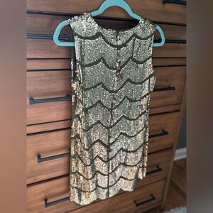 Walter Baker Olive Sequin Dress